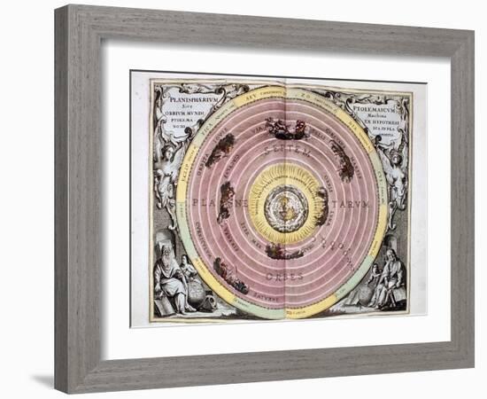 Ptolemaic (Geocentric/Earth-Centre) System of the Universe, 1708-null-Framed Giclee Print