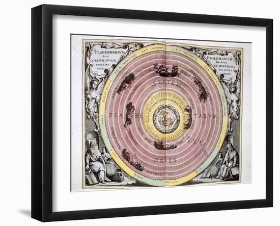 Ptolemaic (Geocentric/Earth-Centre) System of the Universe, 1708-null-Framed Giclee Print