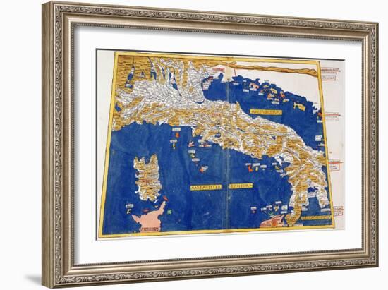 Ptolemaic Map of Italy, 1482-Nicolaus Germanus-Framed Giclee Print