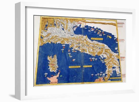 Ptolemaic Map of Italy, 1482-Nicolaus Germanus-Framed Giclee Print