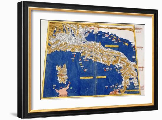 Ptolemaic Map of Italy, 1482-Nicolaus Germanus-Framed Giclee Print