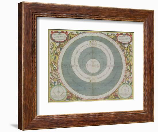 Ptolemaic System, from "The Celestial Atlas, or the Harmony of the Universe"-Andreas Cellarius-Framed Giclee Print