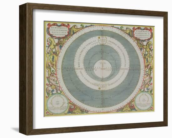 Ptolemaic System, from "The Celestial Atlas, or the Harmony of the Universe"-Andreas Cellarius-Framed Giclee Print