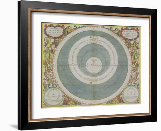 Ptolemaic System, from "The Celestial Atlas, or the Harmony of the Universe"-Andreas Cellarius-Framed Giclee Print