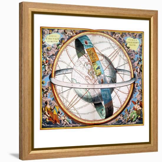 Ptolemaic Universe, 1660-Andreas Cellarius-Framed Premier Image Canvas