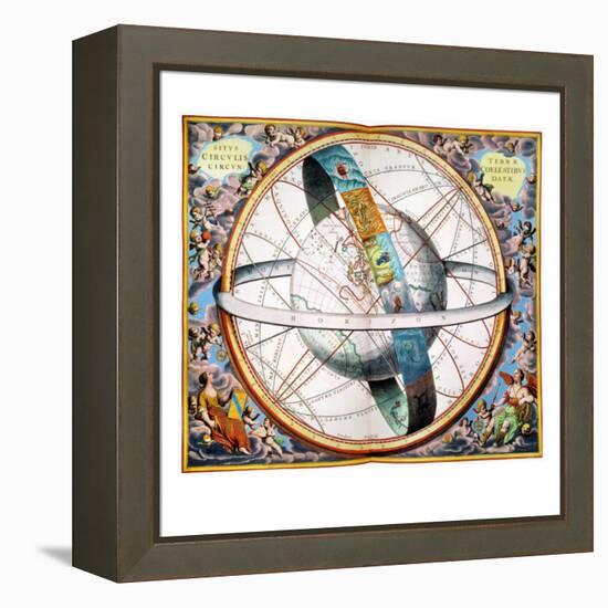 Ptolemaic Universe, 1660-Andreas Cellarius-Framed Premier Image Canvas