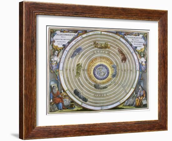 Ptolemaic View of the Universe, 1661-Andreas Cellarius-Framed Giclee Print