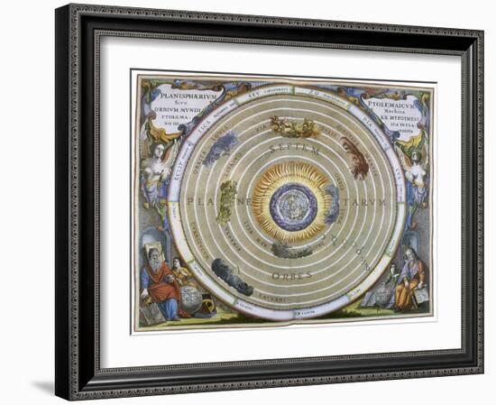 Ptolemaic View of the Universe, 1661-Andreas Cellarius-Framed Giclee Print