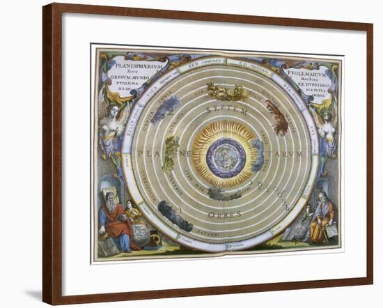 Ptolemaic View of the Universe, 1661-Andreas Cellarius-Framed Giclee Print