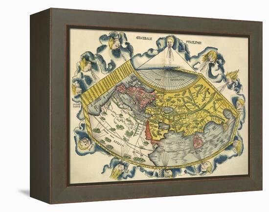 Ptolemic World Map-Claudius Ptolemy-Framed Premier Image Canvas