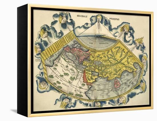 Ptolemic World Map-Claudius Ptolemy-Framed Premier Image Canvas