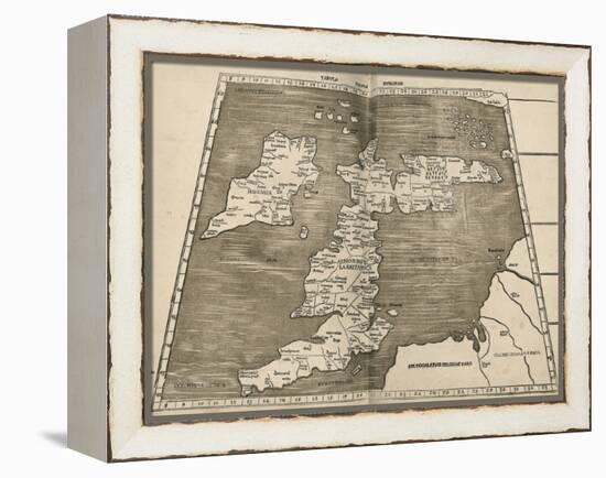 Ptolemy's Map of Britain, 16th Century-Library of Congress-Framed Premier Image Canvas