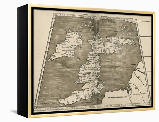 Ptolemy's Map of Britain, 16th Century-Library of Congress-Framed Premier Image Canvas