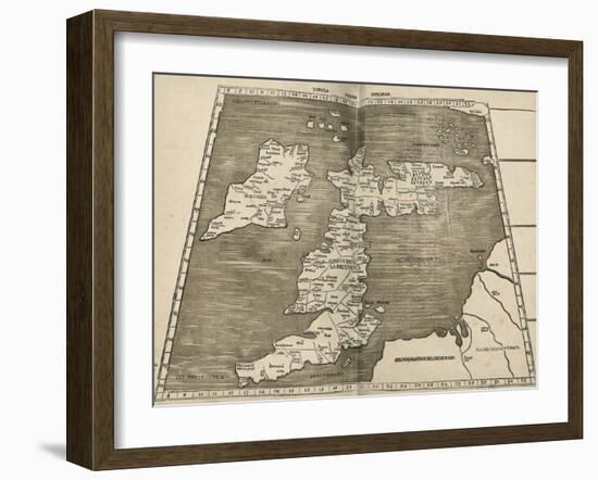 Ptolemy's Map of Britain, 16th Century-Library of Congress-Framed Photographic Print