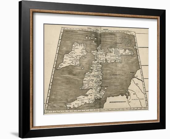 Ptolemy's Map of Britain, 16th Century-Library of Congress-Framed Photographic Print