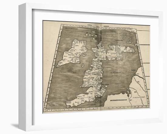 Ptolemy's Map of Britain, 16th Century-Library of Congress-Framed Photographic Print