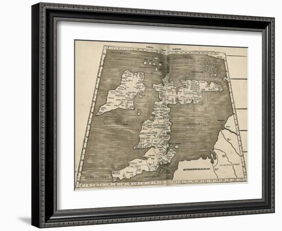 Ptolemy's Map of Britain, 16th Century-Library of Congress-Framed Photographic Print