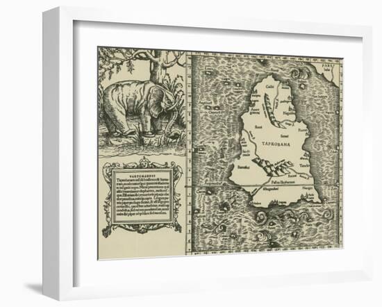 Ptolemy's Map of Ceylon, 2nd Century-Science Source-Framed Giclee Print