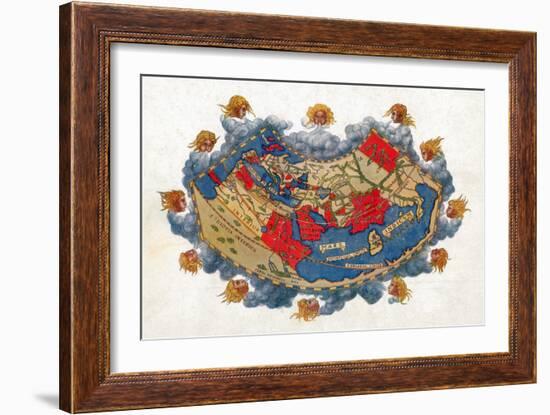 Ptolemy's World Map, 2nd Century-Science Source-Framed Giclee Print