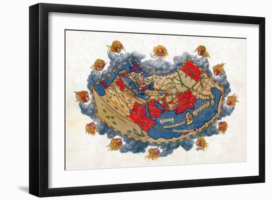Ptolemy's World Map, 2nd Century-Science Source-Framed Giclee Print