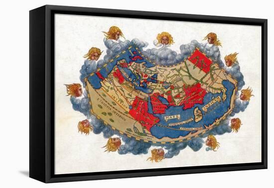 Ptolemy's World Map, 2nd Century-Science Source-Framed Premier Image Canvas