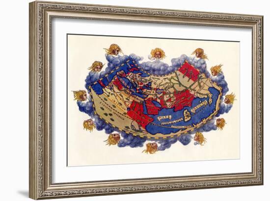 Ptolemy's World Map, c.150 AD-null-Framed Giclee Print