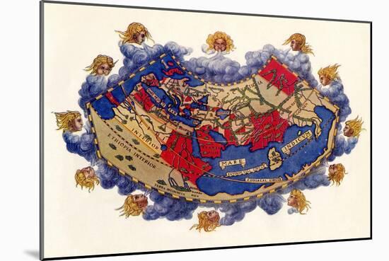 Ptolemy's World Map, c.150 AD-null-Mounted Giclee Print