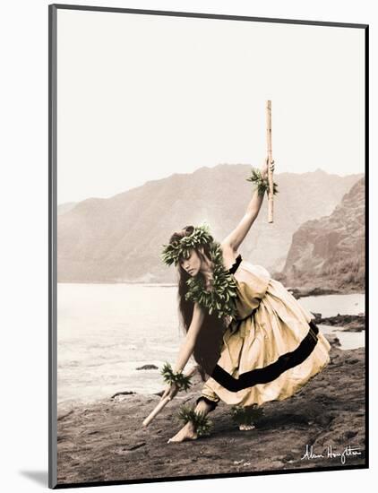 Pua with Sticks, Hawaiian Hula Dancer-Alan Houghton-Mounted Art Print