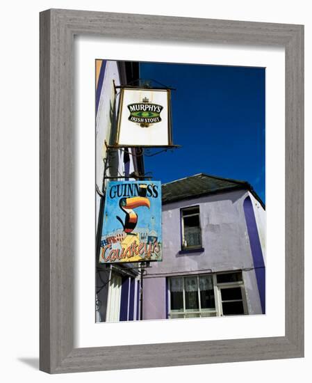 Pub Signs, Eyeries Village, Beara Peninsula, County Cork, Ireland-null-Framed Photographic Print