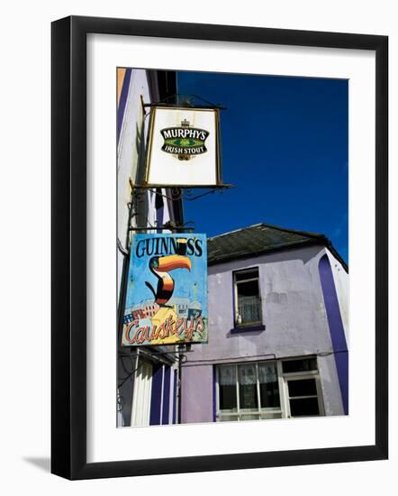 Pub Signs, Eyeries Village, Beara Peninsula, County Cork, Ireland-null-Framed Photographic Print