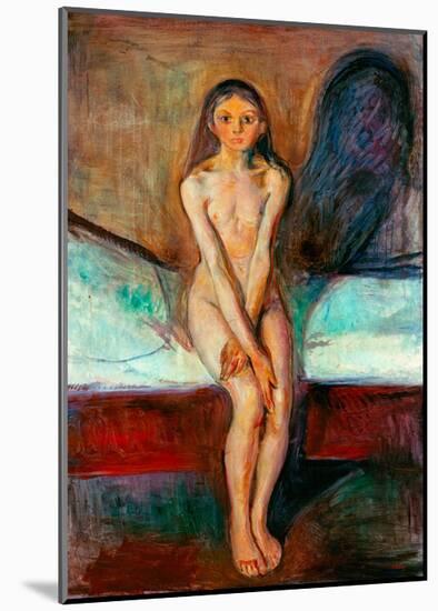 Puberty, 1894-Edvard Munch-Mounted Giclee Print