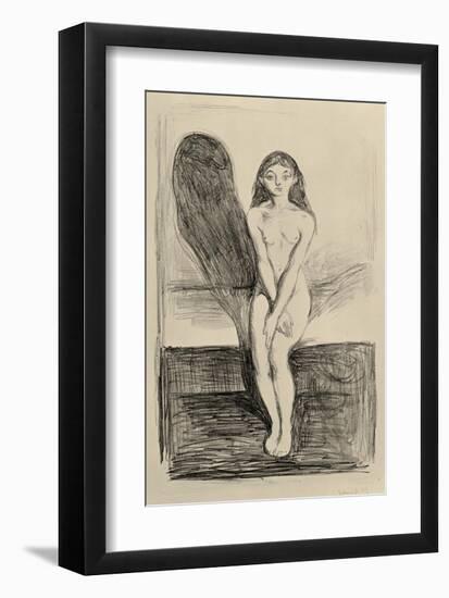 Puberty Black and White, 1894-Edvard Munch-Framed Giclee Print