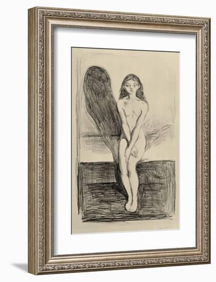 Puberty Black and White, 1894-Edvard Munch-Framed Giclee Print