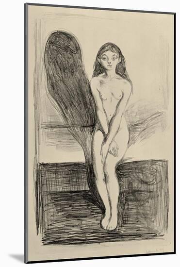 Puberty Black and White, 1894-Edvard Munch-Mounted Giclee Print