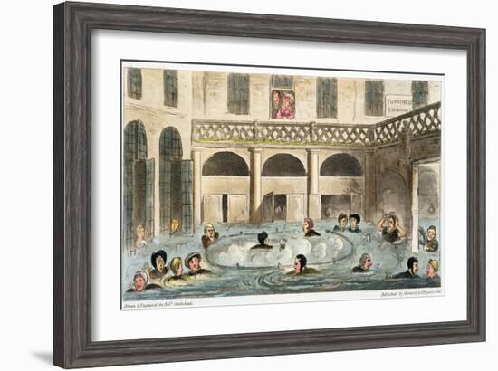 'Public Bathing at Bath, or Stewing Alive', 1825-Isaac Robert Cruikshank-Framed Giclee Print