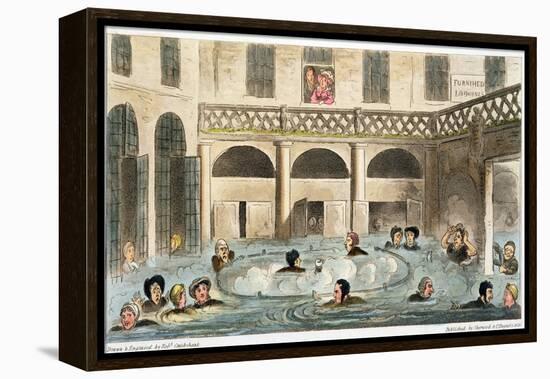 'Public Bathing at Bath, or Stewing Alive', 1825-Isaac Robert Cruikshank-Framed Premier Image Canvas