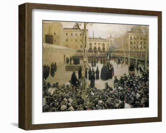 Public Execution by Garrote, 1894-Ramon Casas i Carbo-Framed Art Print