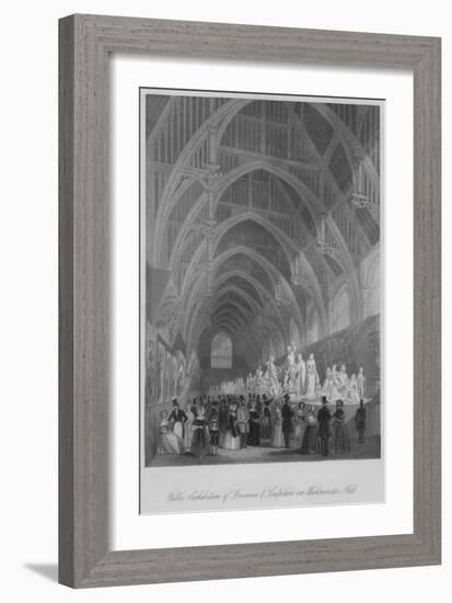 'Public Exhibition of Frescoes & Sculpture in Westminster Hall', c1841-William Radclyffe-Framed Giclee Print