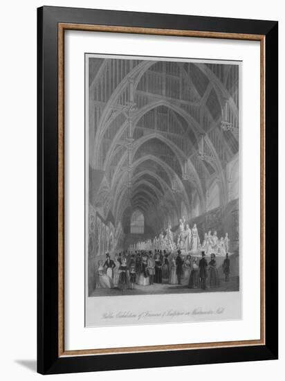 'Public Exhibition of Frescoes & Sculpture in Westminster Hall', c1841-William Radclyffe-Framed Giclee Print