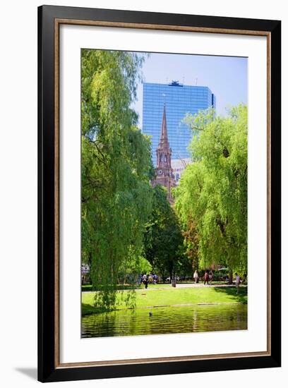 Public Garden founded 1837 and Boston Common in Summer, Boston, Ma., New England, USA-null-Framed Photographic Print