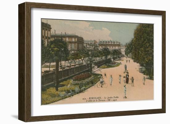 Public Garden in Bordeaux, France. Postcard Sent in 1913-French Photographer-Framed Giclee Print