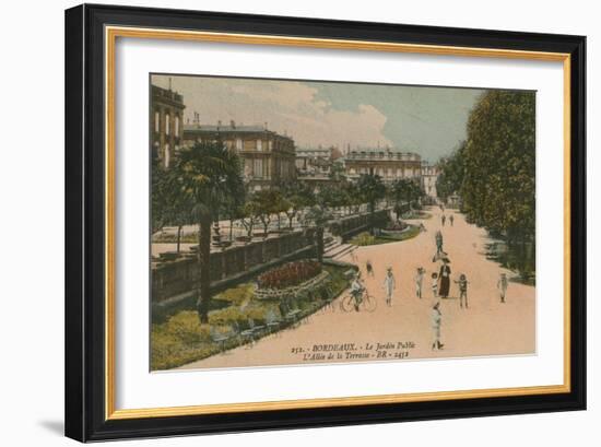 Public Garden in Bordeaux, France. Postcard Sent in 1913-French Photographer-Framed Giclee Print