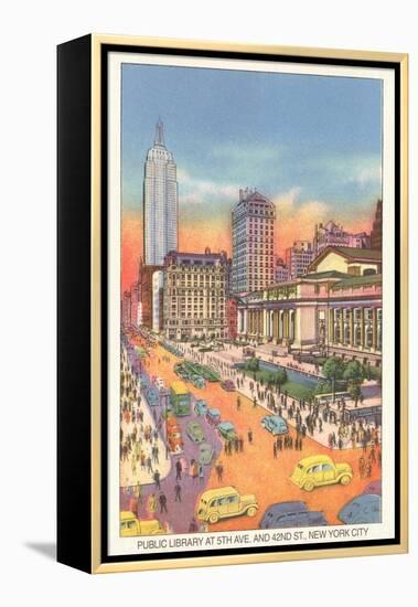 Public Library, New York City-null-Framed Stretched Canvas