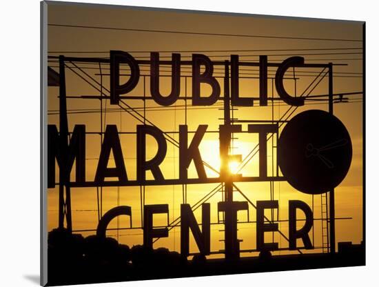 Public Market at Sunset, Seattle, Washington, USA-Paul Souders-Mounted Photographic Print