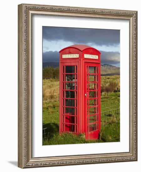 Public Phone Box, Ellishadder, Near Staffin, Trotternish Peninsula, Isle of Skye, Scotland-David Wall-Framed Photographic Print