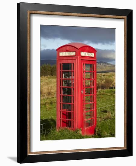 Public Phone Box, Ellishadder, Near Staffin, Trotternish Peninsula, Isle of Skye, Scotland-David Wall-Framed Photographic Print