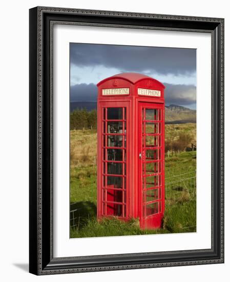 Public Phone Box, Ellishadder, Near Staffin, Trotternish Peninsula, Isle of Skye, Scotland-David Wall-Framed Photographic Print