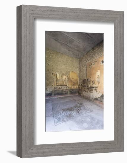 Public Sitting Room Mosaic, Frescoed Walls in House of Amorini Dorati (Golden Cupids), Pompeii-Eleanor Scriven-Framed Photographic Print