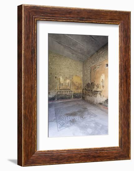 Public Sitting Room Mosaic, Frescoed Walls in House of Amorini Dorati (Golden Cupids), Pompeii-Eleanor Scriven-Framed Photographic Print