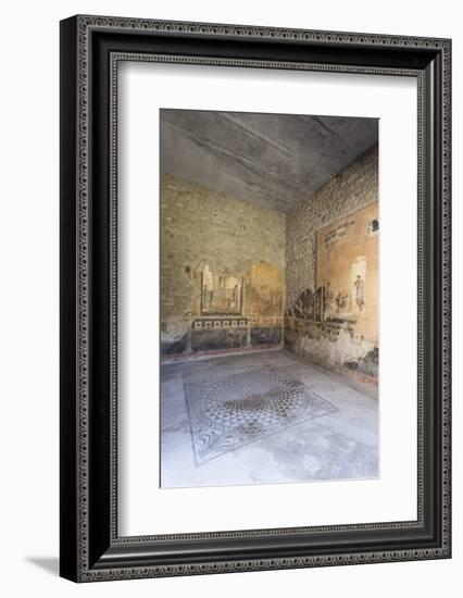 Public Sitting Room Mosaic, Frescoed Walls in House of Amorini Dorati (Golden Cupids), Pompeii-Eleanor Scriven-Framed Photographic Print